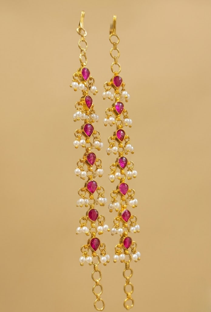 Ruby Pearl Earchain